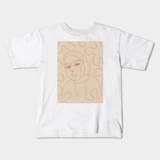 Minimal Line Art - Hijab Woman 3 Kids T-Shirt